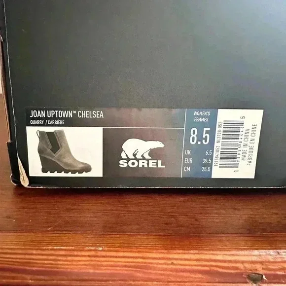 Women's Sorel JOAN UPTOWN CHELSEA Leather Winter Boots 1915841052 QUARRY Sz 8.5 - Picture 2 of 11